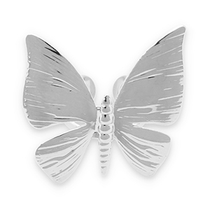 Bagues en acier Inox papillon Argent&eacute;