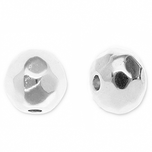 Perles en m&eacute;tal DQ facett&eacute;e 4mm Argent&eacute; antique (sans nickel)