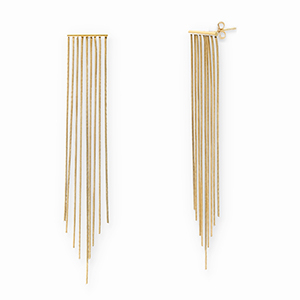 Boucles d'oreilles / puces en acier Inox Dor&eacute;