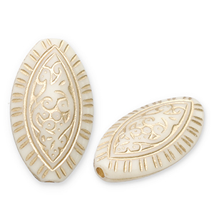 Perles acryliques Blanc cass&eacute;-dor&eacute;