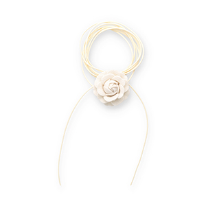 Ras de cou fleur Beige-jaune vanille