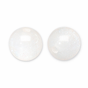 Perles acryliques avec pailletes 8 mm Blanc-turquoise