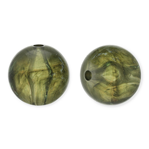 Perles acryliques 12 mm rond Vert olive