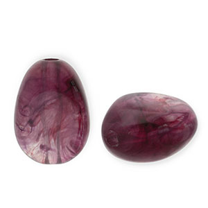 Perles acryliques en forme d'&oelig;uf Aubergine 