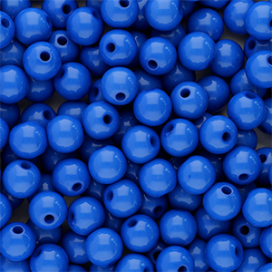 Perles acryliques 6 mm brillant Bleu