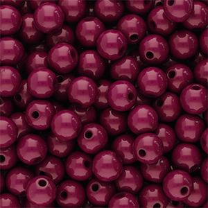 Perles acryliques 6 mm brillant Marron bourgogne