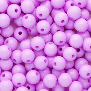 Perles acryliques 6 mm brillant Rose lilas