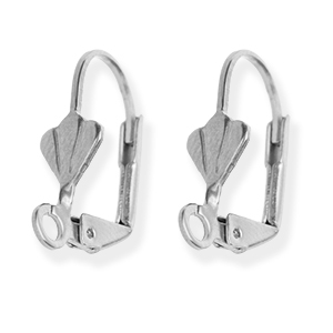 Appr&ecirc;ts en acier Inox boucles d'oreilles dormeuses coquillage avec anneau Argent&eacute;