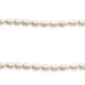BQ Perles d'eau douce ovale 9-10mm Blanc naturel