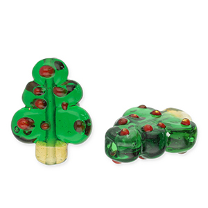 Perles en verre sapin de No&euml;l Vert fonc&eacute;