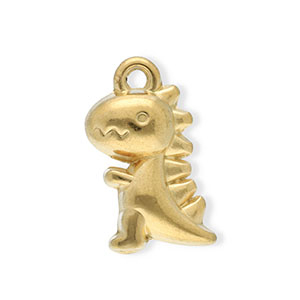 Breloques en acier Inox dinosaure Dor&eacute;