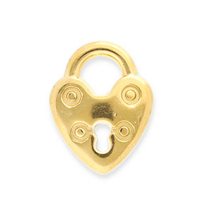 Breloques en acier Inox fermoir coeur Dor&eacute;
