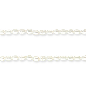 Perles d'eau douce "grain de riz" Blanc naturel