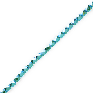 Perles &agrave; facettes Bleu sarcelle m&eacute;tallique