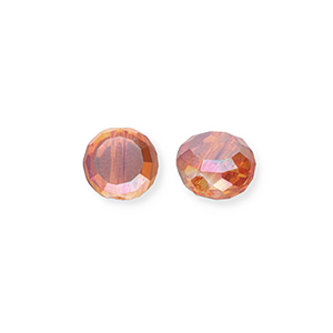 Perles &agrave; facettes Orange flamme-AB coating