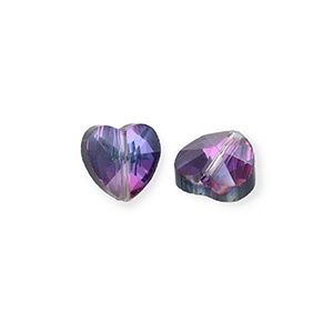 Perles &agrave; facettes Fashion coeur Anthracite-AB coating