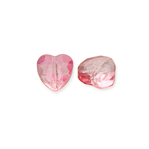 Perles &agrave; facettes Fashion coeur Rose