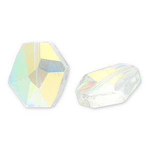 Perles &agrave; facettes Fashion hexagone Transparent-AB coating