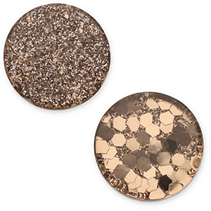 Cabochon plat 12mm Polaris Elements Helios Marron