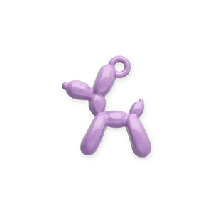 Breloques en m&eacute;tal chien ballon Lilas