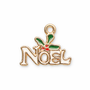Breloques en m&eacute;tal "No&euml;l" Dor&eacute;-blanc-rouge-vert