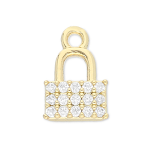 M&eacute;tal TQ laiton breloques mousqueton Dor&eacute;-transparent