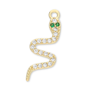M&eacute;tal TQ laiton breloques serpent Dor&eacute;-transparent
