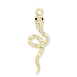 M&eacute;tal TQ laiton breloques serpent Dor&eacute;-transparent