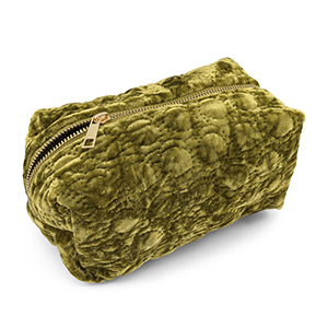 BY31&reg; Trousse en velours avec des cercles cousus Vert olive