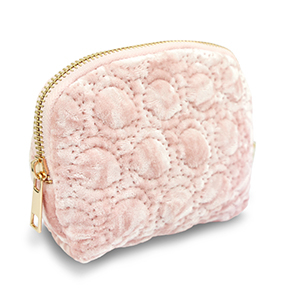 BY31&reg; Trousse en velours avec des cercles cousus Rose clair