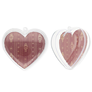 D&eacute;coration transparente coeur Rouge port-beige