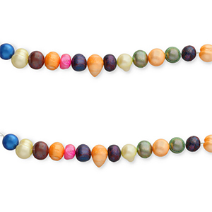 Perles d'eau douce rond 7-8mm Multicolore