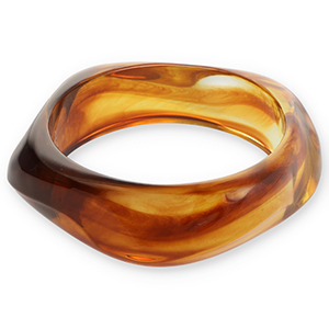 Bracelets jonc en r&eacute;sine Transparent marron ambre
