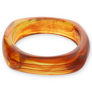 Bracelets jonc en r&eacute;sine Transparent marron ambre