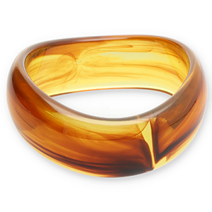 Bracelets jonc en r&eacute;sine Transparent marron ambre