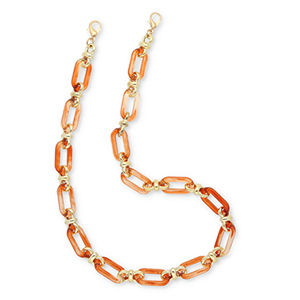 Cordon t&eacute;l&eacute;phonique tendance en acrylique Orange-dor&eacute;