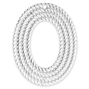 Breloques en acier Inox ovale Argent&eacute;