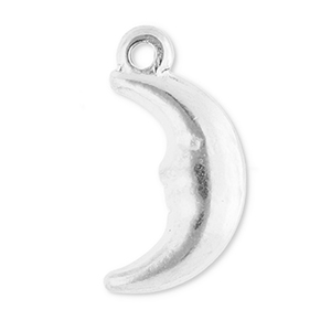 Breloques en acier Inox lune Argent&eacute;