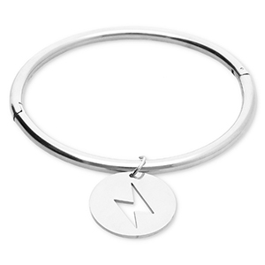 Bracelets en acier Inox foudre Argent&eacute;