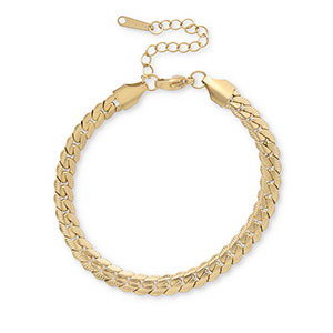 Bracelets en acier Inox cha&icirc;ne maille serpentine Dor&eacute;