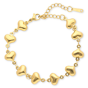 Bracelets en acier Inox c&oelig;urs Dor&eacute;