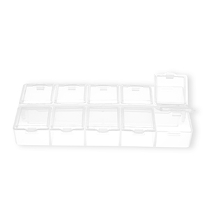 Bo&icirc;te de rangement bijoux avec 10 compartiments Transparent