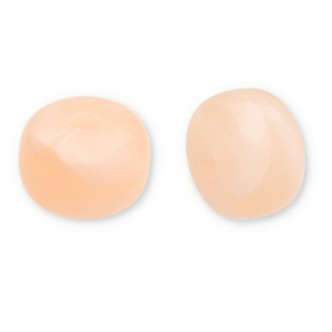 Perles acryliques disque Orange p&ecirc;che-blanc