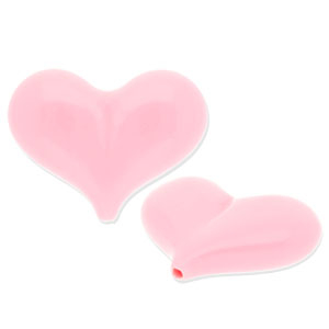 Perles acryliques c&oelig;ur Rose
