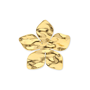 Bagues en acier Inox fleur Dor&eacute;