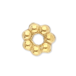 Perles en acier Inox spacer anneau Bali 3 mm Dor&eacute;