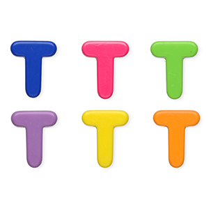 Perles acryliques alphabet lettre T Multicolore