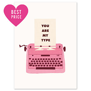 BY31&reg; Cartes &agrave; bijoux "You are my type" Blanc-rose fonc&eacute;-marron fonc&eacute;-beige