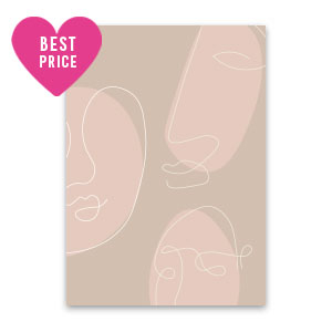 Cartes &agrave; bijoux visages Rose clair-rose