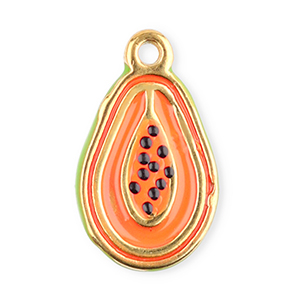 Breloques en acier Inox papaye Orange corail-vert